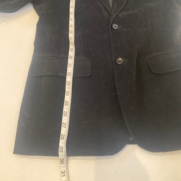 GAP Velour Black Men’s Blazer Jacket Button Close EUC Sz Sm Cotton Career Preppy - Picture 12 of 13